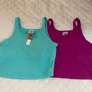 2 Victorias Secret Pink Cropped Tanks